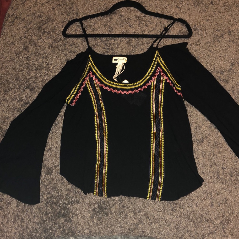Black off-shoulder top